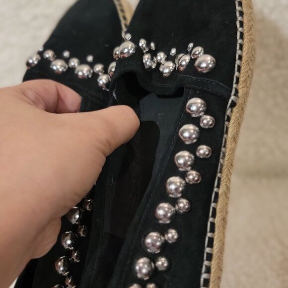 Brian Atwood Womens Black Flat Espadrille shoes - Picture 7 of 13